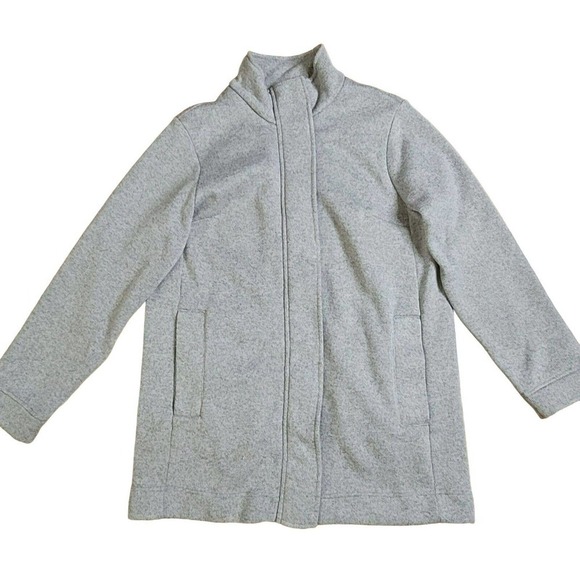 Lands End Jacket Womens Large 14/16 Gray Full Zip‎ Pockets Casual Neutral - Picture 3 of 6